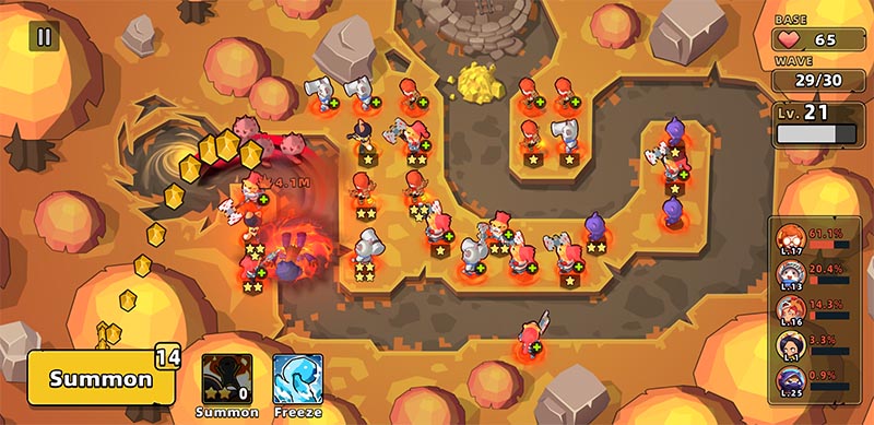 Cat Rush Tower Defense In-Battle Screenshot
